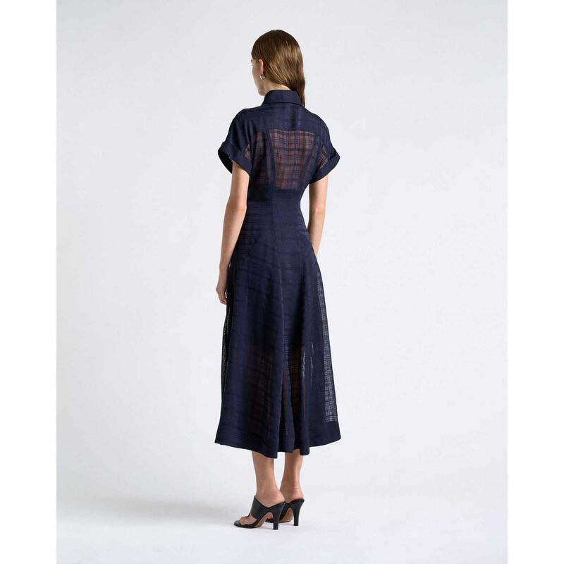 Cue Sheer Check Midi Shirt Dress image number 1